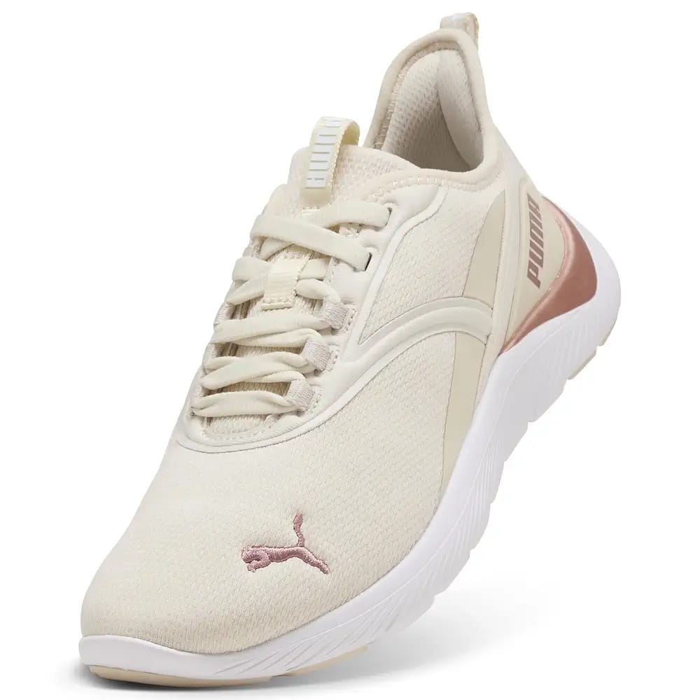 PUMA Unisex Casual Sneakers – Beige & Rose Gold (3-Month Warranty)
