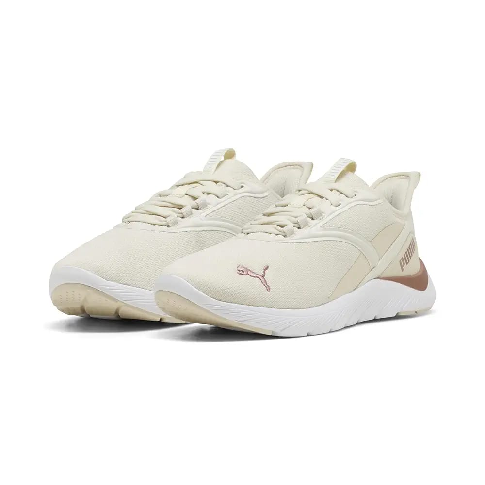 PUMA Unisex Casual Sneakers – Beige & Rose Gold (3-Month Warranty)