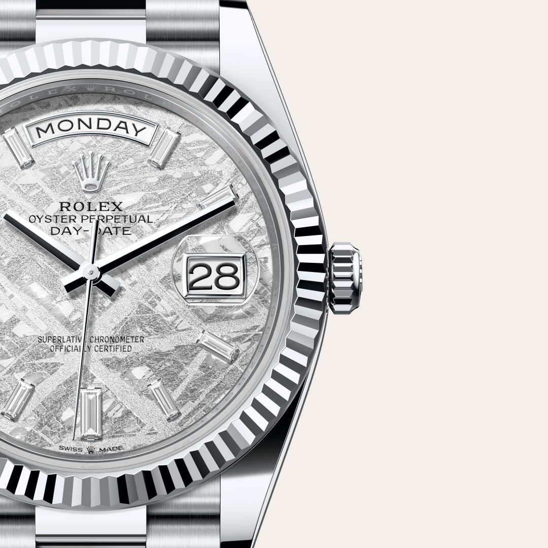 Rolex Oyster Perpetual Day-Date 40 – White Gold Meteorite Dial (9-Month Warranty)
