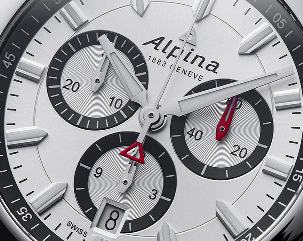 Alpina 1883 Genève Men’s Stainless Steel Chronograph Watch (3-Month Warranty)