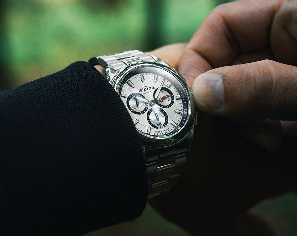 Alpina 1883 Genève Men’s Stainless Steel Chronograph Watch (3-Month Warranty)