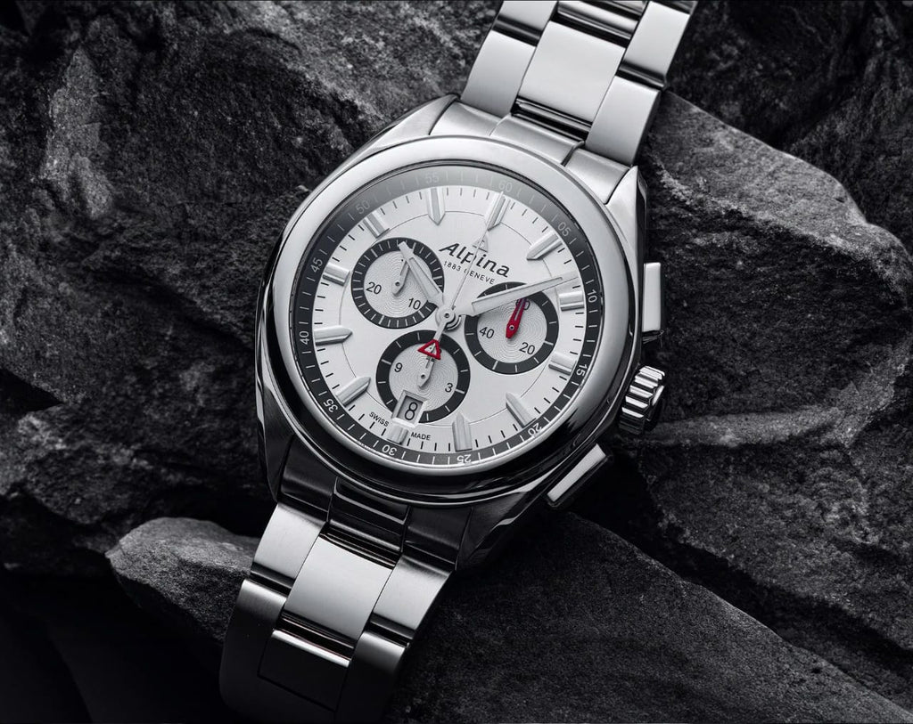 Alpina 1883 Genève Men’s Stainless Steel Chronograph Watch (3-Month Warranty)