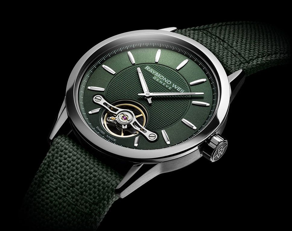 Raymond Weil Freelancer Automatic Open Heart Green Dial Men’s Watch (6-Month Warranty)