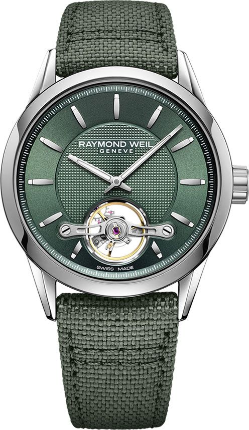 Raymond Weil Freelancer Automatic Open Heart Green Dial Men’s Watch (6-Month Warranty)