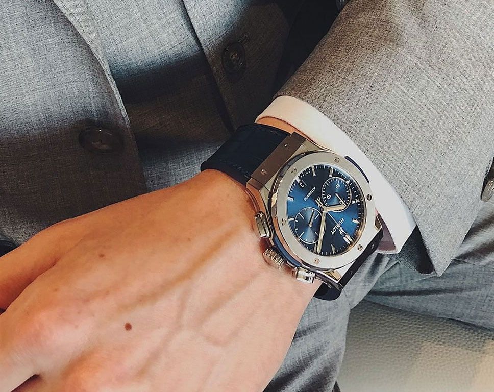 Hublot Classic Fusion Chronograph Blue Titanium – 45mm (6-Month Warranty)